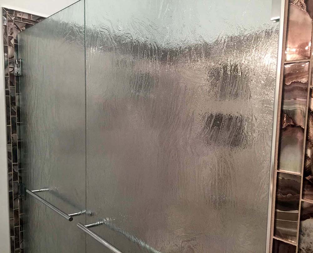 custom glass french door shower enclosure